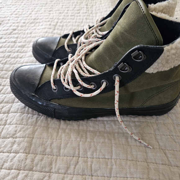Converse Olive and Black High-Top Sneakers - Picture 12 of 13